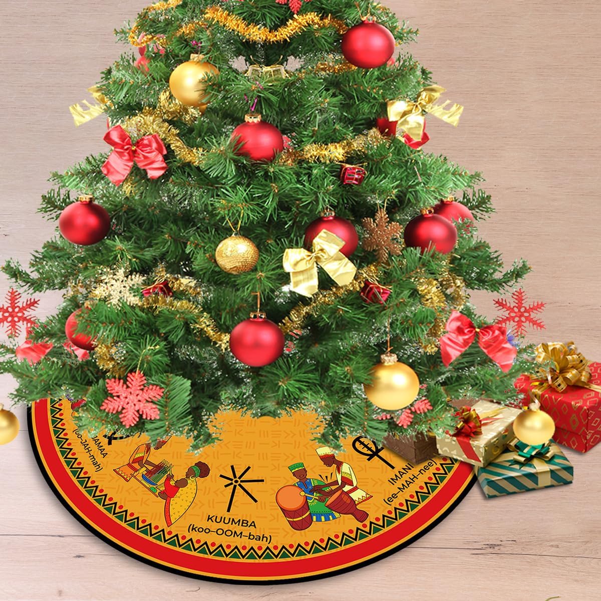 Kwanzaa Tree Collar African Heritage Holiday Tree Collar African Print Kwanzaa Kente Decor Happy Kwanzaa Decorations for Home Party