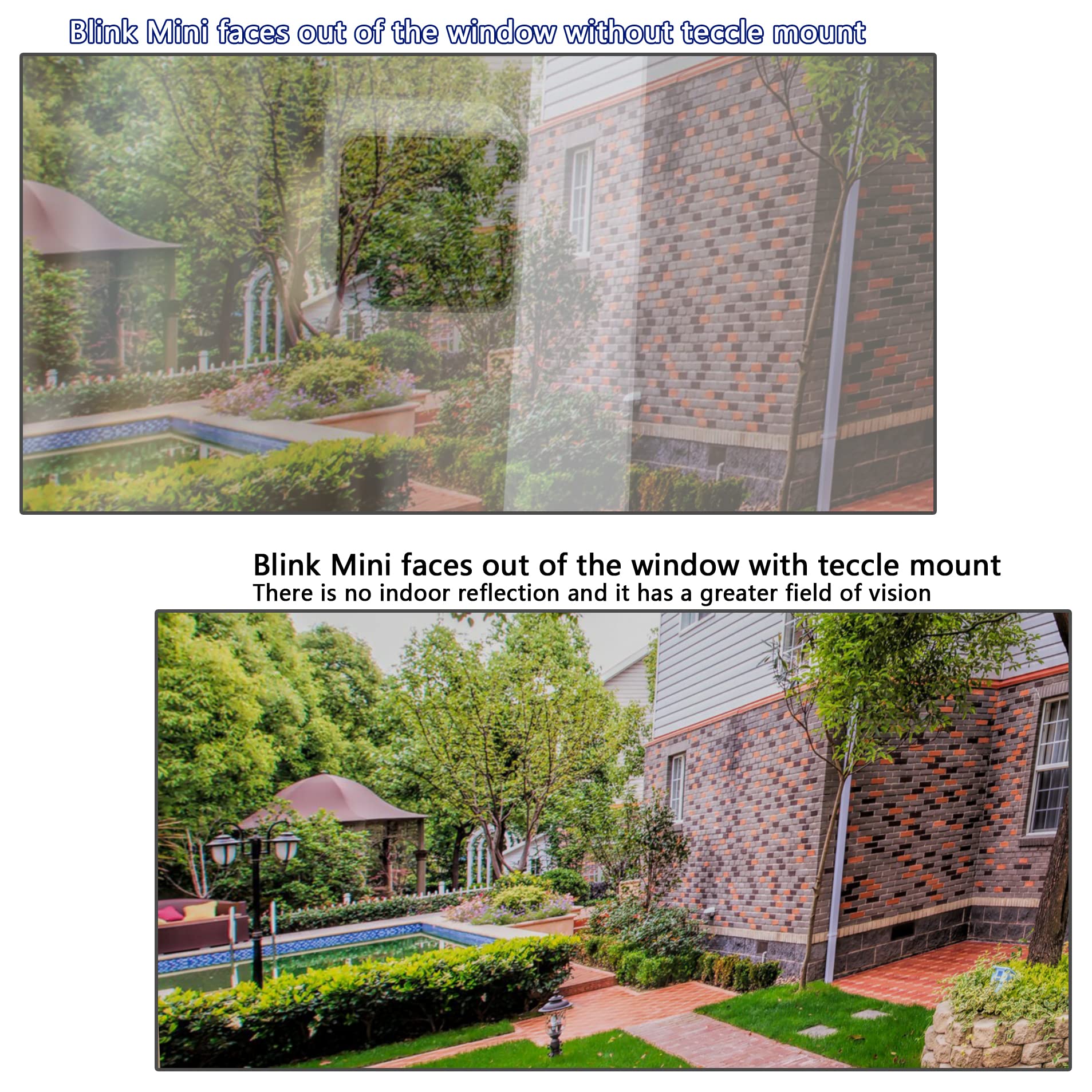 Teccle Angled Window Mount Bracket for Blink Mini Camera, 20 Degrees Tilt (Up/Down/Left/Right), Get Tilt Viewing Angle (Pack of 2)