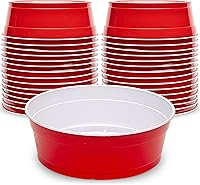 Vista 1 de GoBig Red Party Cup Bowls - Large Disposable Plastic Bowls - 22 oz or 60 oz