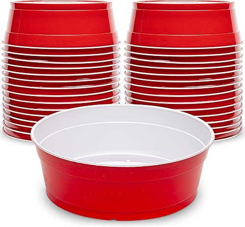 Miniatura 7 de GoBig Red Party Cup Bowls - 30 Large Disposable Plastic Bowls