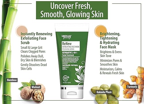 Miniatura 3 de LuxeOrganix Lavado facial exfoliante para mujer exfoliante suave para limpiador facial lavado facial antienvejecimiento para piel grasa un