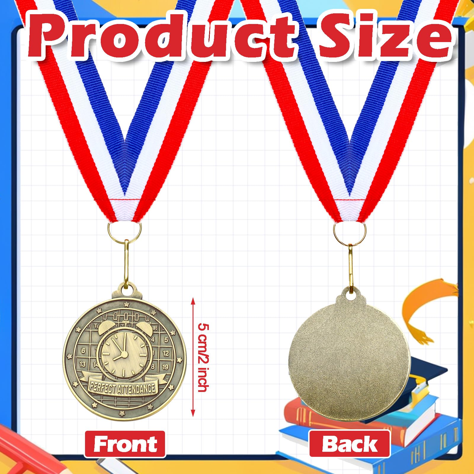 Quelay 60 Pcs Gold Award Medals with Neck Ribbons 2 Inch Winner Medals Awards Bulk Metal Trophy Award Prize Gift for Adult Competitions Education Tournaments Event