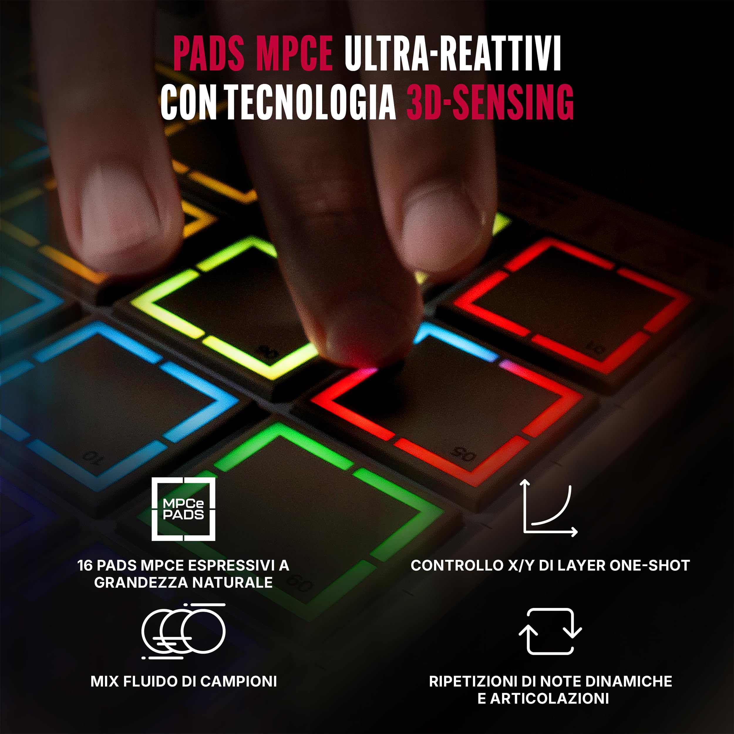 Akai Professional MPC Live III Retro Centro di Produzione Musicale Portatile Standalone con Pads MPCe, Sequencer, Touchscreen, Microfono, Monitor Stereo, Interfaccia Audio, Wi-Fi, Bluetooth, Batteria