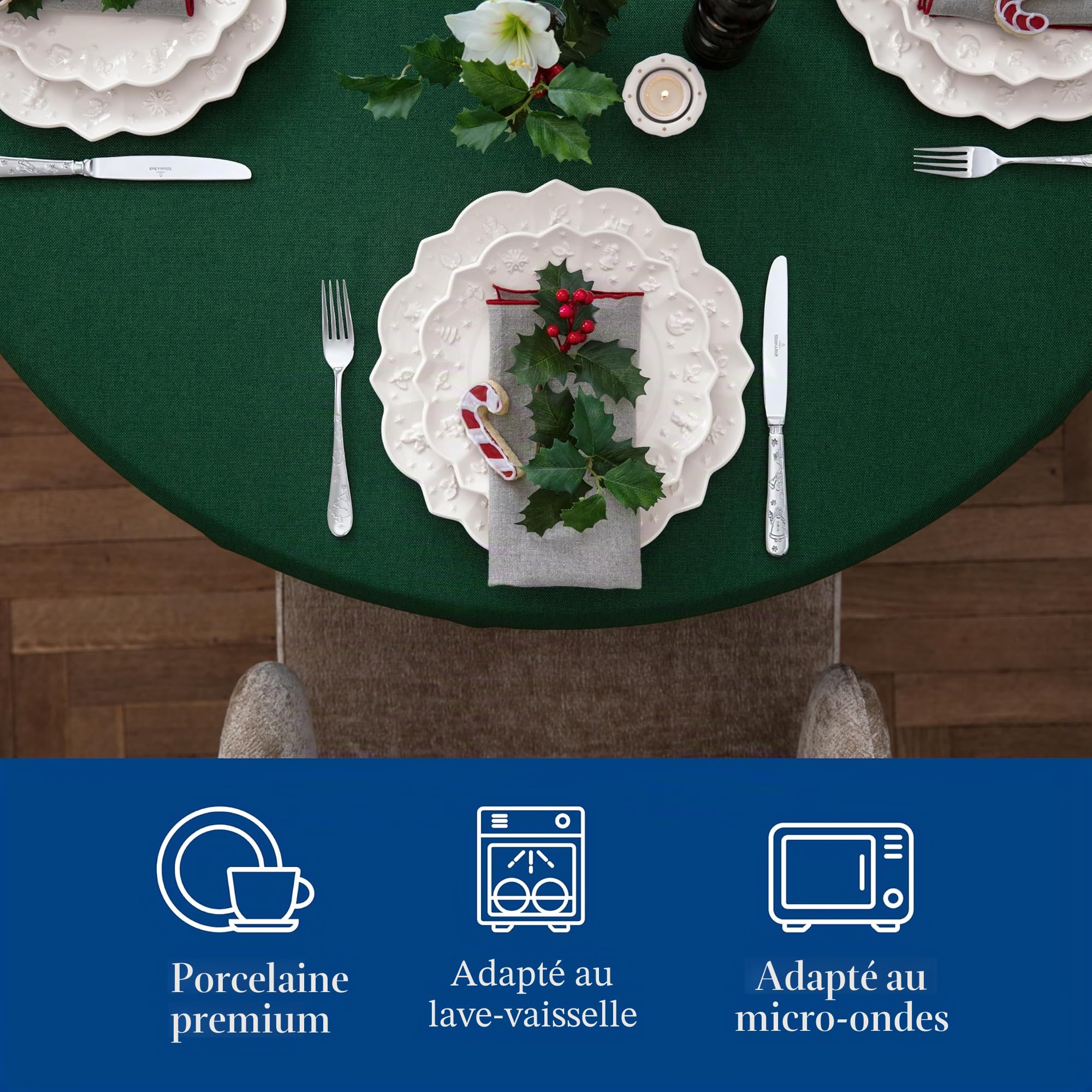 Villeroy & Boch - Toy's Delight Royal Classic Set de Vaisselle 8 Pièces pour 4 Personnes Blanc, Garanti Lave-Vaisselle, Compatible Micro-Ondes, Assiettes Noël, Ensemble, Porcelaine Haut de Gamme