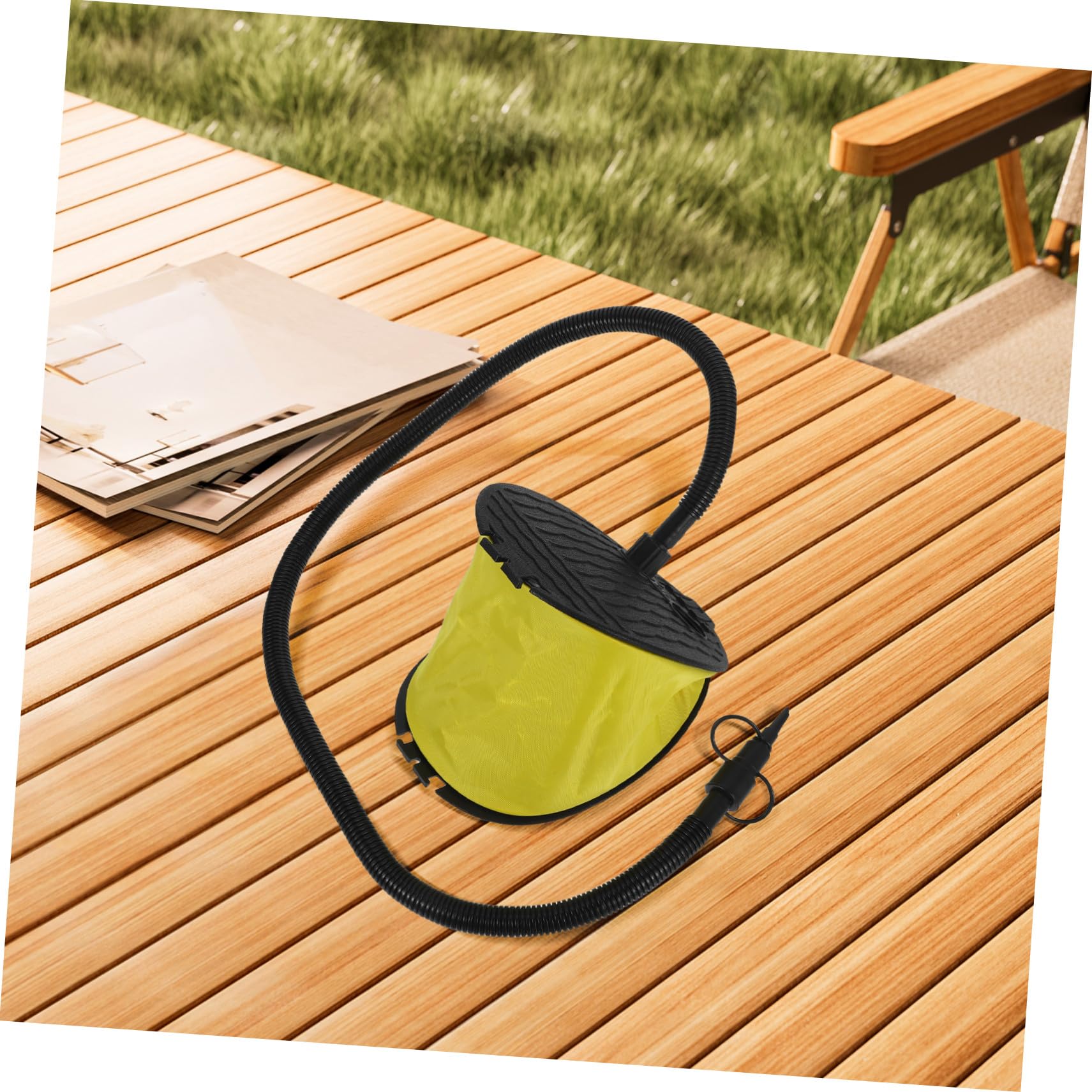 Ciieeo 2 Stück Fußpumpe Balgpumpe mit Adaptern für Luftmatratze Camping Yoga Ball Matratze Schnell Aufblasen und Entleeren ohne Strom Tragbar und Robust