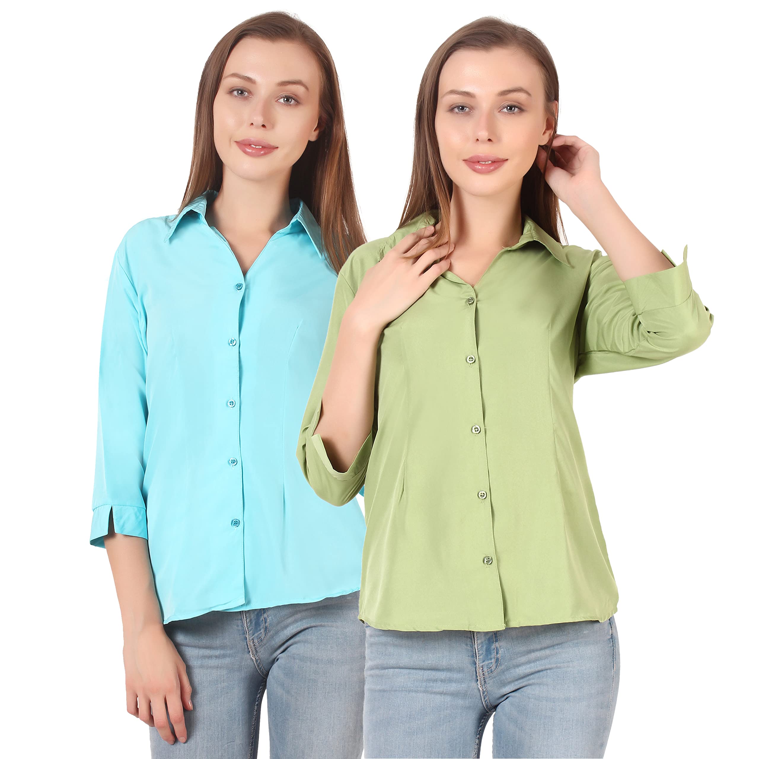 mamnoon Trendy Formal Women and Girls Shirt S Size Pack of 2-picture-14