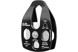 GM CLIMBING Single Sheave Rope Pulley for Climbing, Rescue, Arborist and DIY Projects