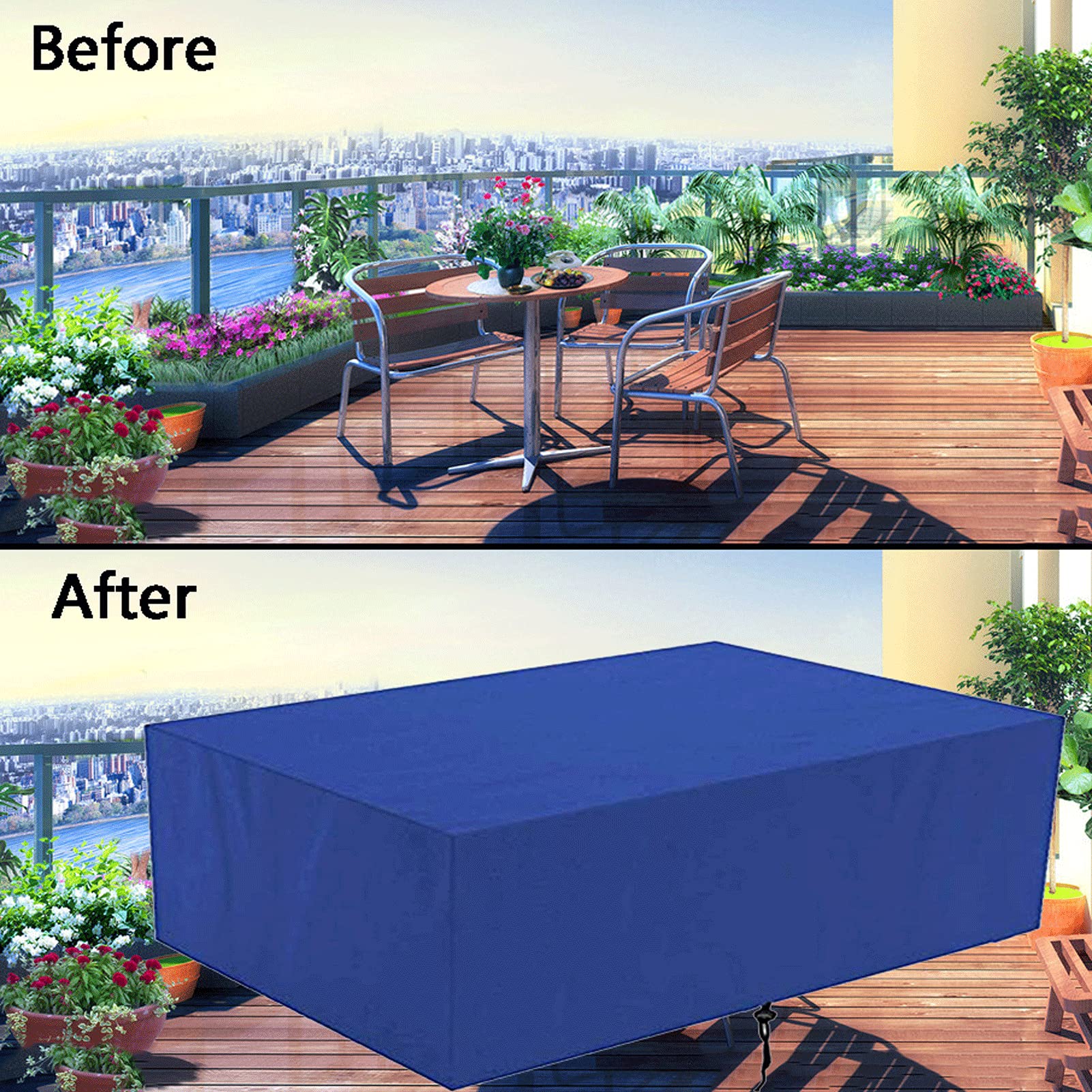 Funda impermeable de piel de Gar de 180 x 110 x 70 cm, protector de mesa resistente 420DFur Cover UV ResintFur Protect