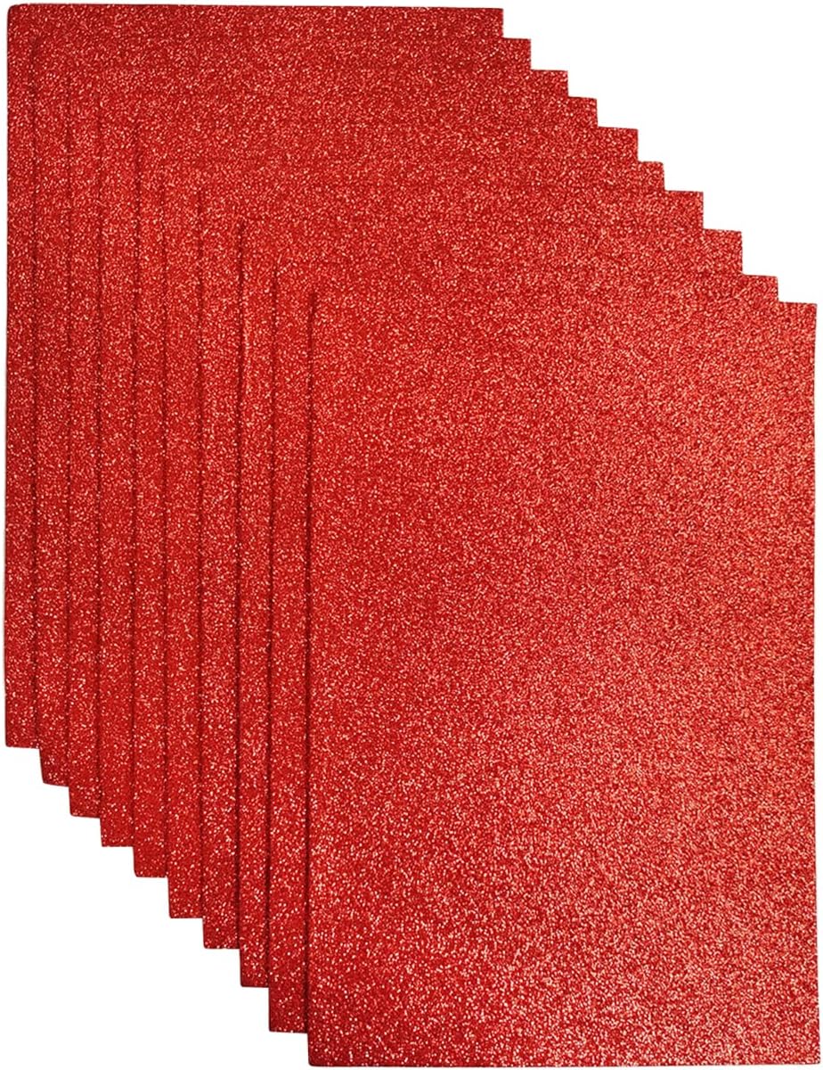 Jtnohx Glitter Felt Fabric, 10pcs Glitter Felt Sheets for
