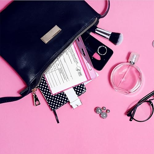 Miniatura 7 de Tarjetero de vacunación de los CDC, resistente al agua, sellable, de plástico transparente, horizontal, para tarjetas de identificación horizontales