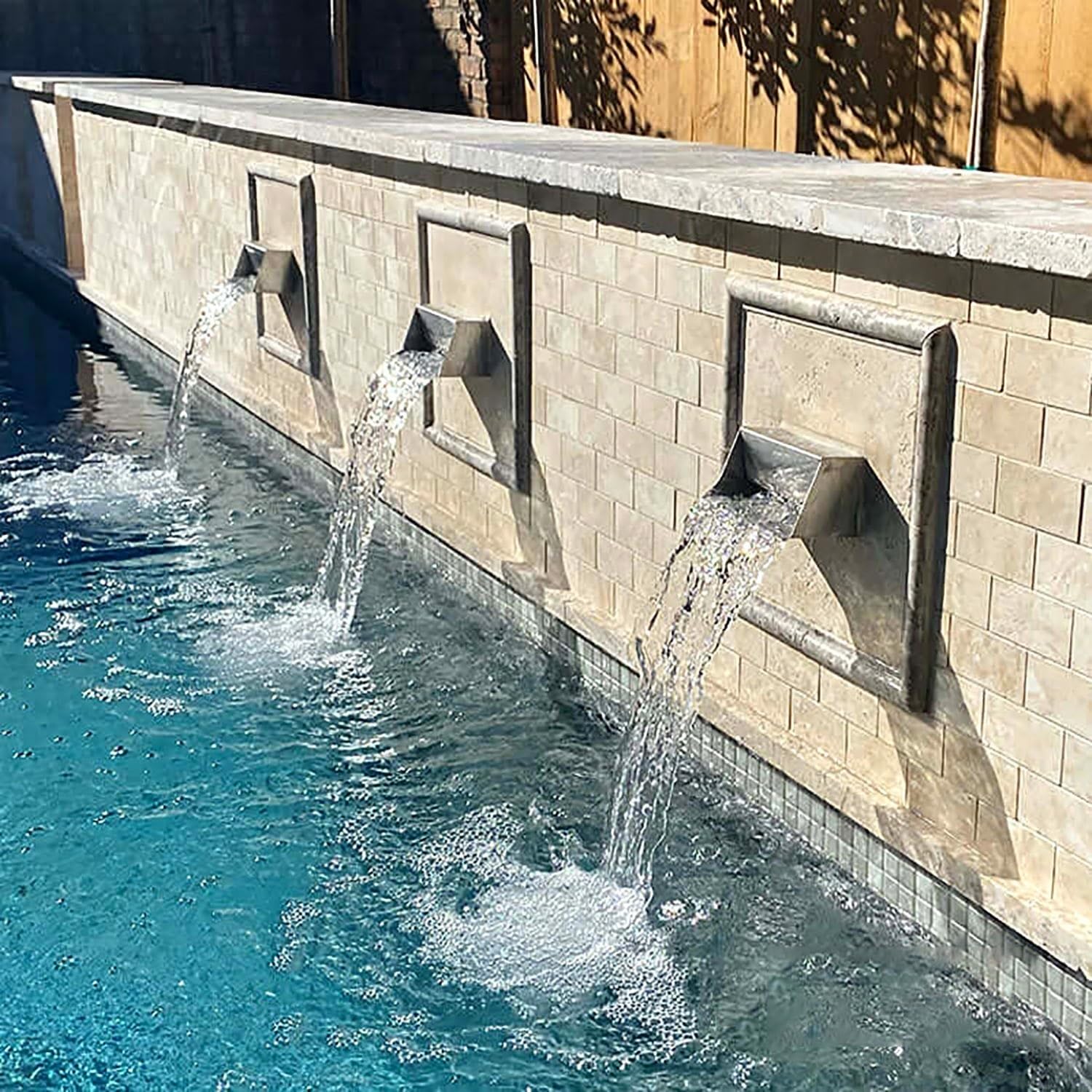 Fuente Agua Espejo Fuente Cascada Acero Inoxidable 304 Para Piscina - Flujo  Decorativo, 19x10x5 Cm Fuente Acero Inoxidable Piscina, image size:1500x1500