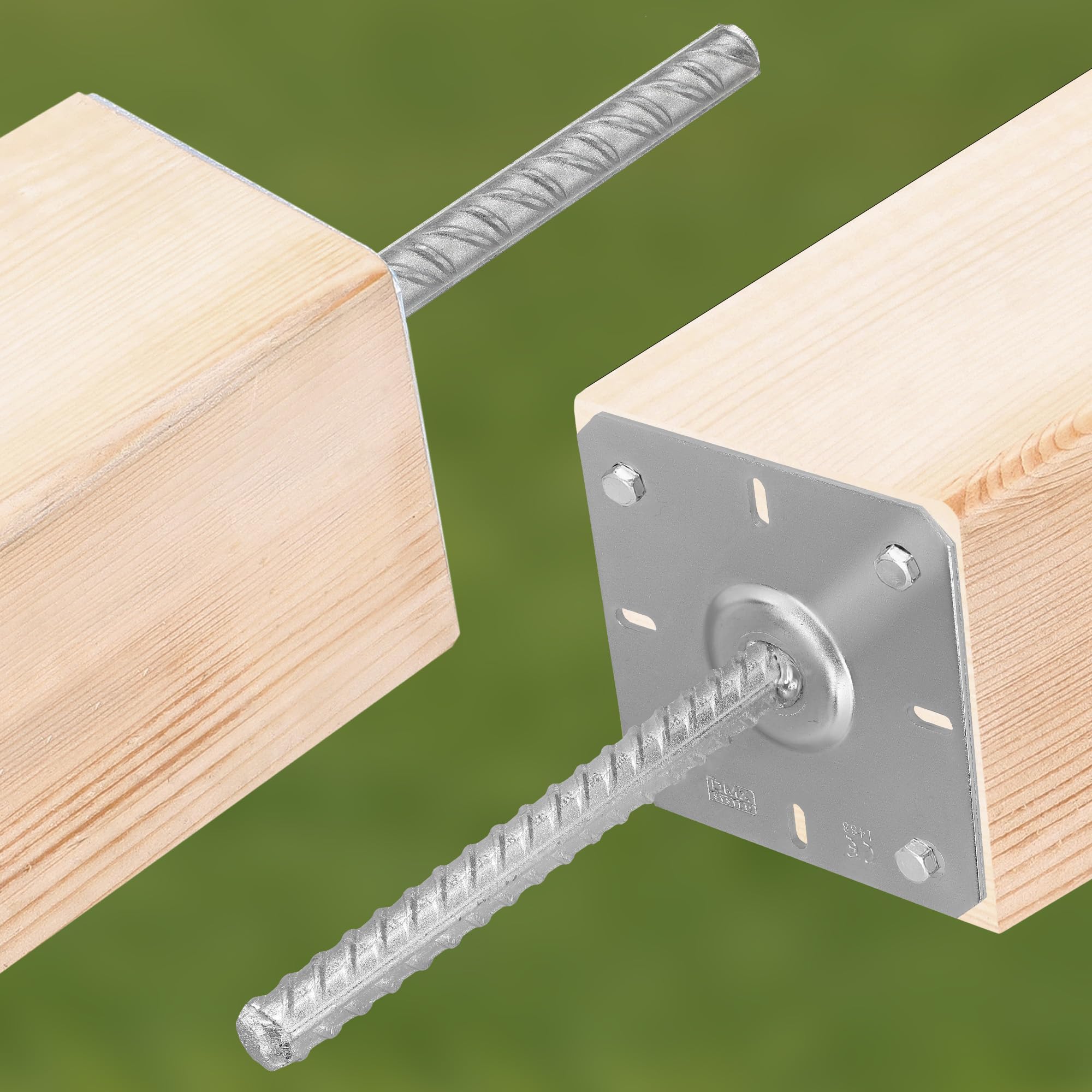 KOTARBAU® 2 pcs Support de Poteau à Sceller - Acier Galvanisé - 130 x 130 x 200 mm - Argent - Pied de Poteau - avec Ancre Béton - pour Clôture et Poutre - Robuste - Résistant à La Corrosion