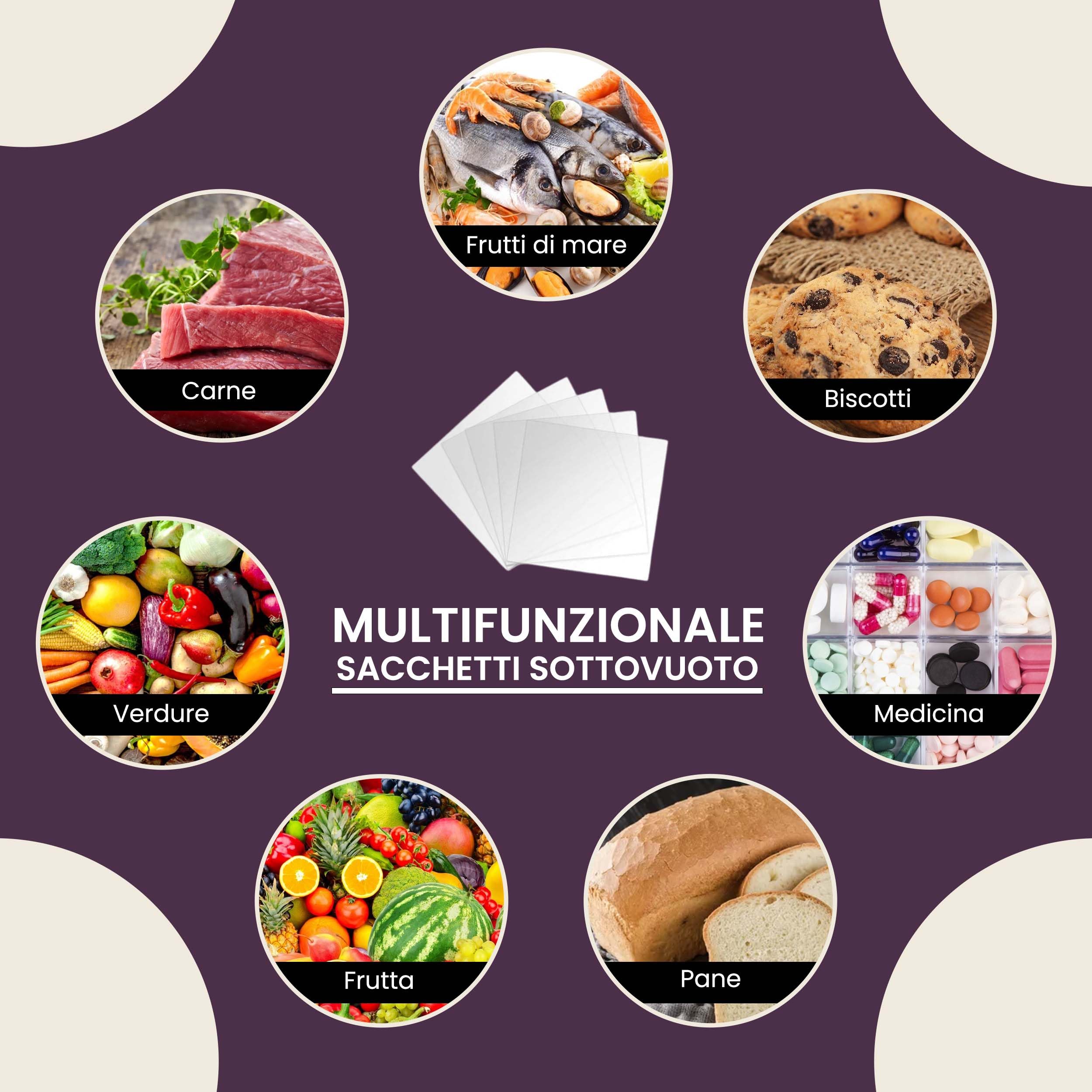 MAQA 100 pcs Bolsas al vacío para alimentos en relieve 105 micrones, Bolsas al vacío para alimentos para todas las máquinas de vacío 35x50 cm