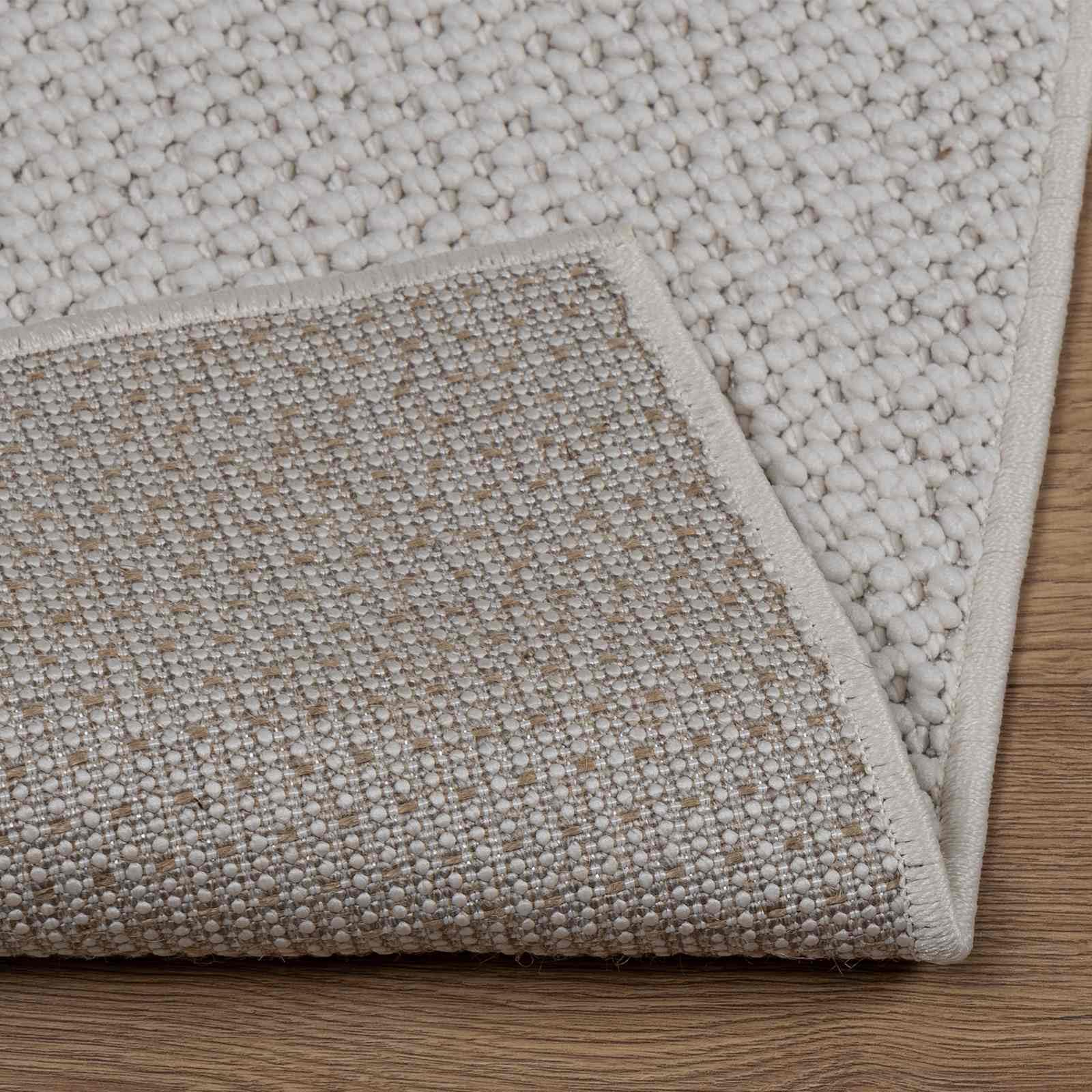 vidaXL Tapis de Surface Carré LUGO Crème 120 x 120 cm Polyester, Tapis Grand Format, Design Moderne antidérapant, Moquette Douce pour Salon, revêtement de Sol intérieur Pratique