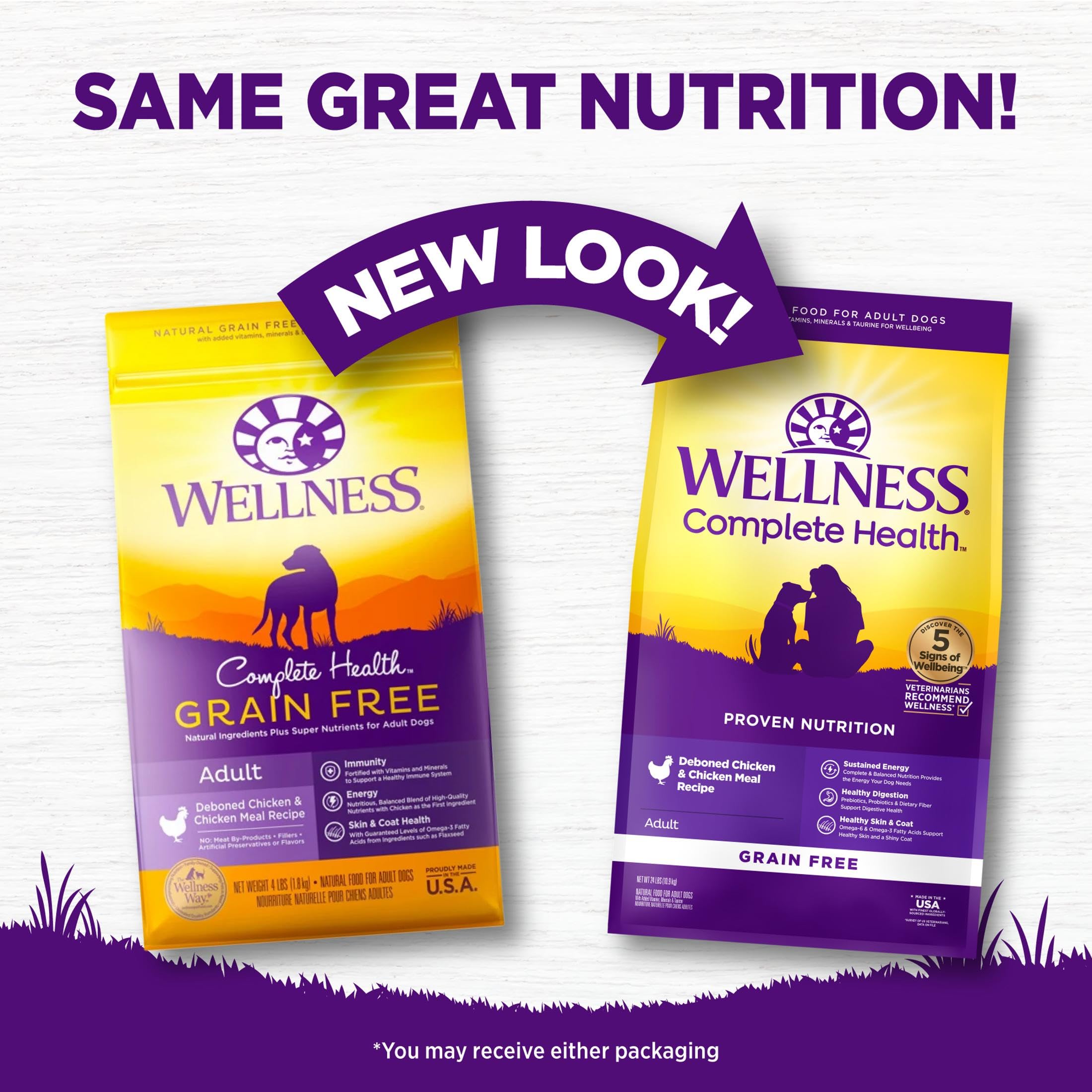 Amazon.com: Wellness Complete Health Adult Dry Dog Food, Grain Free Kibble,  Natural, Chicken Recipe, 24 lb Bag : Pet Supplies