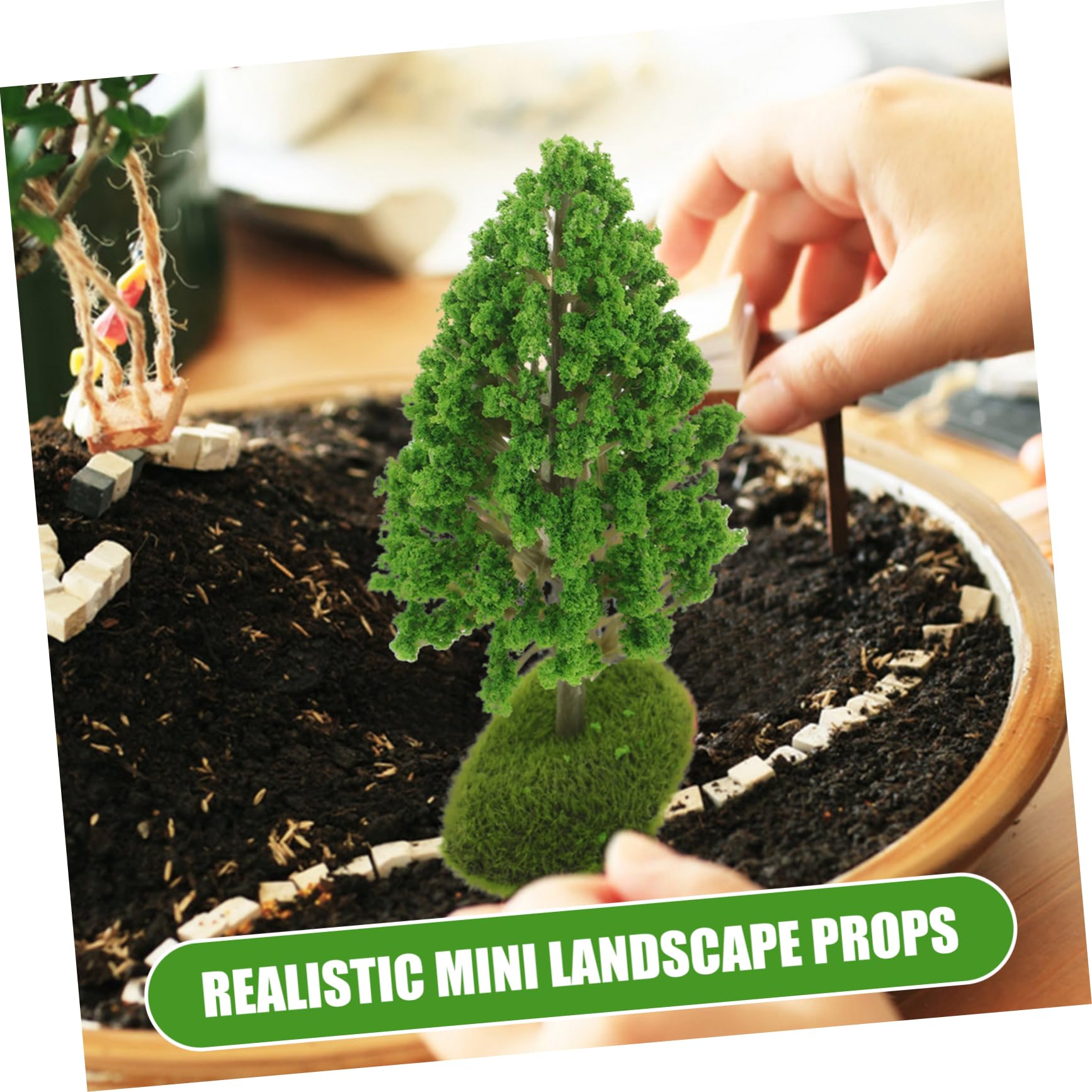 VILLCASE 10 Piezas Modelo De Árbol Paisaje Verde Modelo De Paisaje Arbol Artificial Diorama Mesa De Arena Modelo DIY Verdor Planta Artificial Pinos Roca Miniatura El Plastico Bebé