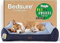 Vista 21 de Bedsure Cama ortopédica para perros de tamaño mediano, camas extra gruesas de apoyo para perros medianos con funda impermeable lavable, cómodo sofá