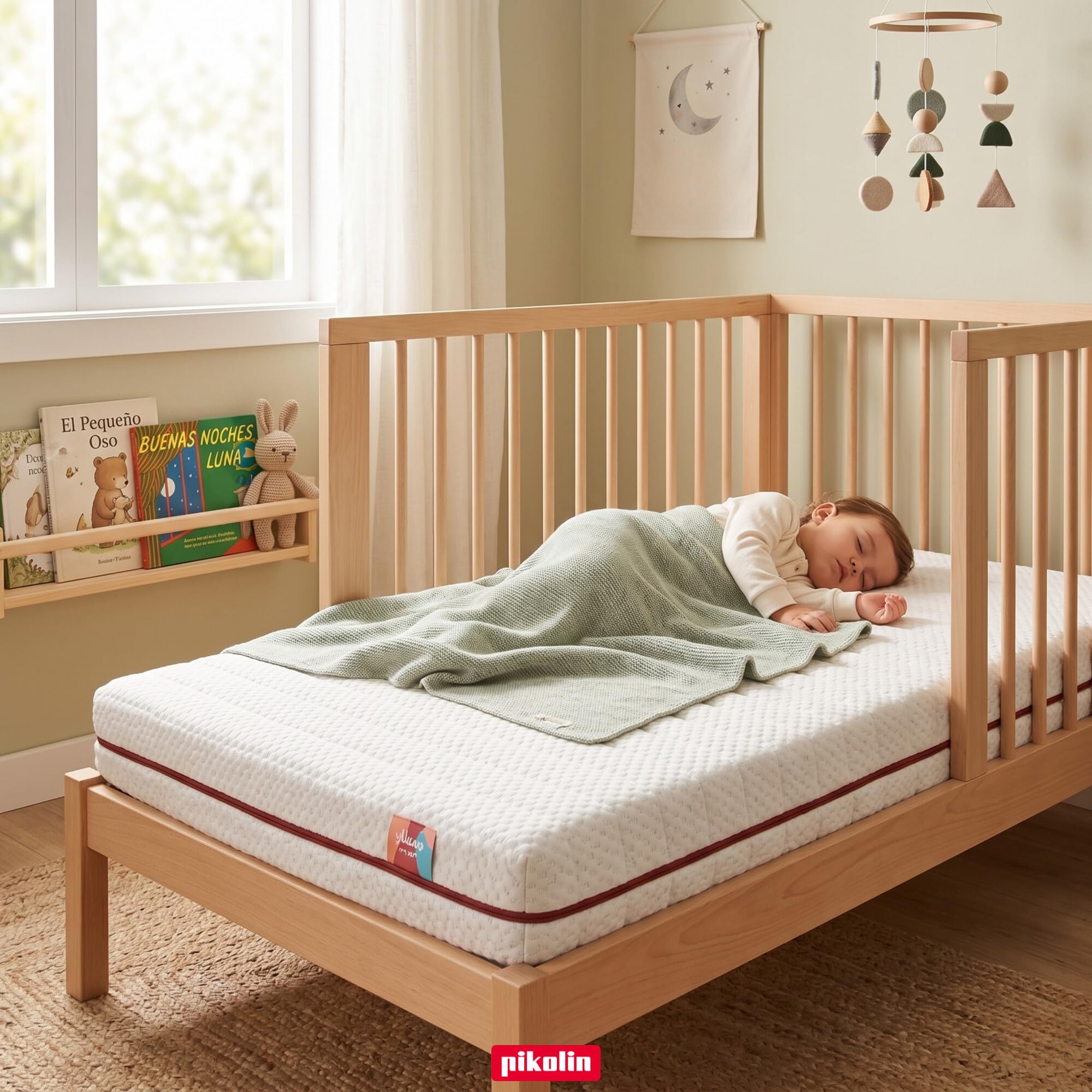 PIKOLIN Materasso Singolo 80 x 190 cm per Letto a Scomparsa e Letto a Castello Schiuma HR Extra Comfort Rivestimento Lavabile Alta Traspirabilità PIKUP Kids