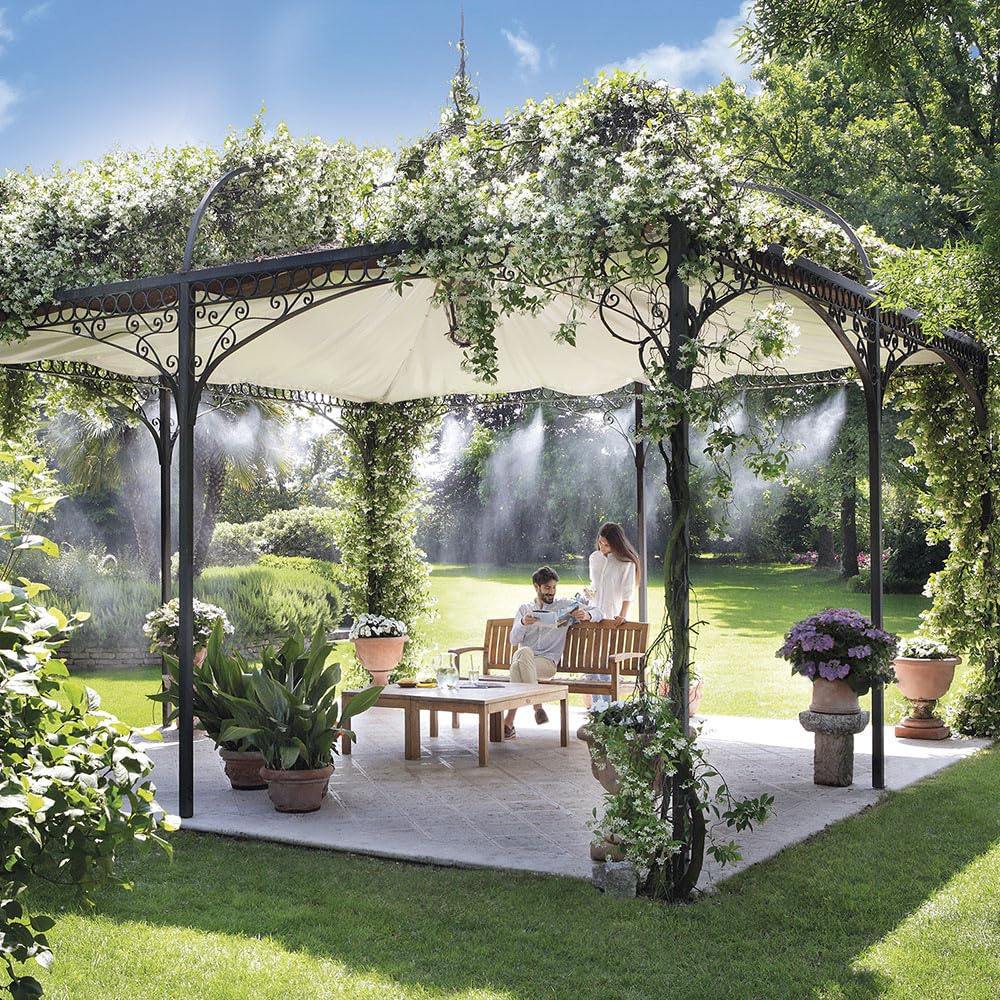 Claber Kit Happy Fresh Evolution 12 m con Aquauno Mist, Kit di raffrescamento per Giardino