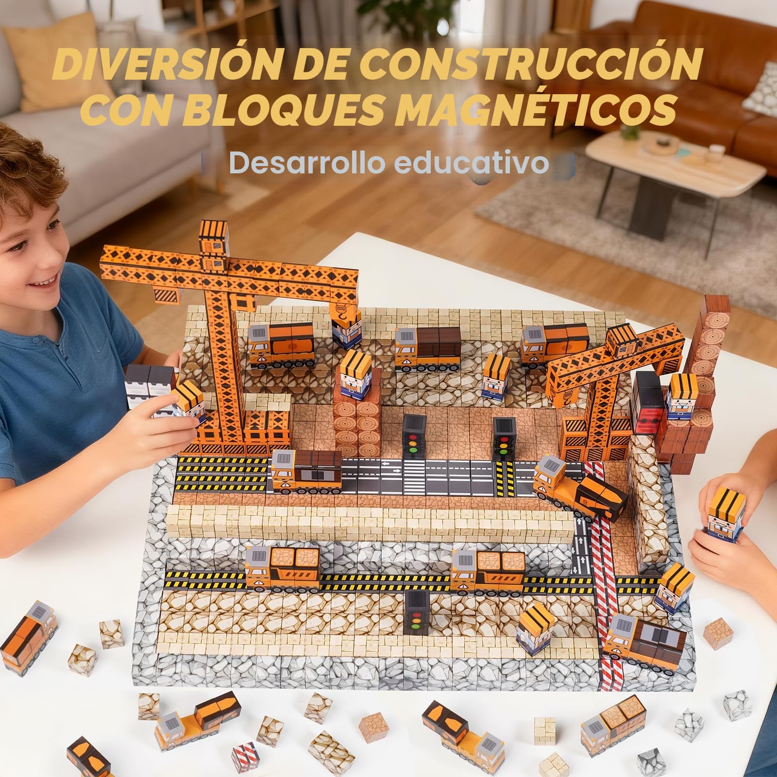 Bloques Magneticos Construccion Niños, 150 Piezas Magneticas Niños,Juguete Creativo para 3-12 Años, Montessori Juego Bloques de Construcciones Magneticas