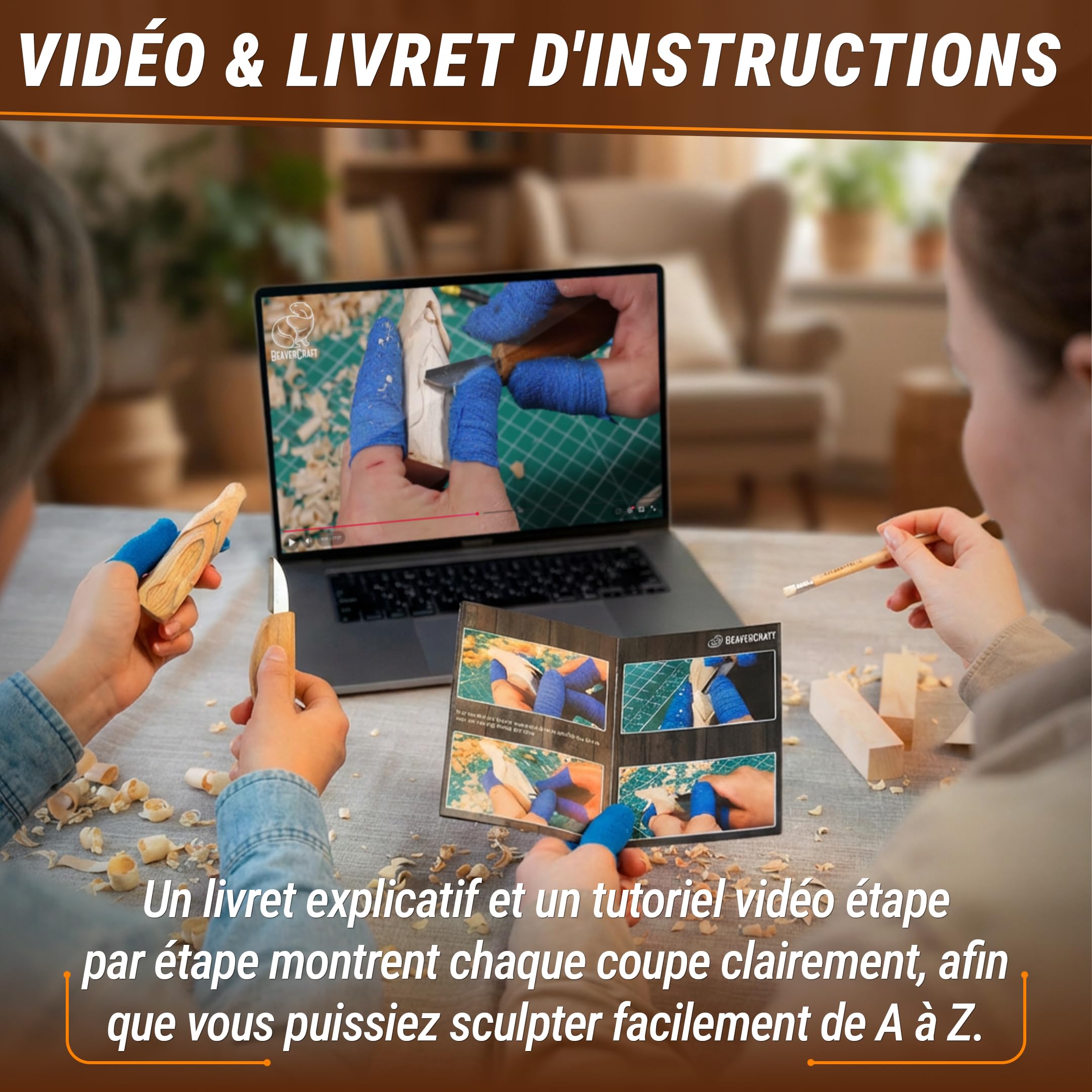 BeaverCraft Kit de sculpture sur bois pour débutants, Kit de gravure sur bois pour débutants - Outils de sculpture Kit de travail sur bois pour adultes et adolescents DIY03 Wizard