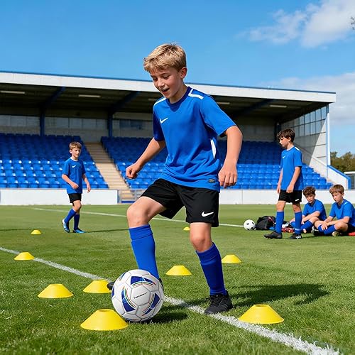 Miniatura 5 de Juego de pelotas de fútbol  Tamaño oficial 3, 4, 5 pelotas de fútbol con bomba y 6 conos, cubierta de TPU suave, equipo de entrenamiento de fútbol
