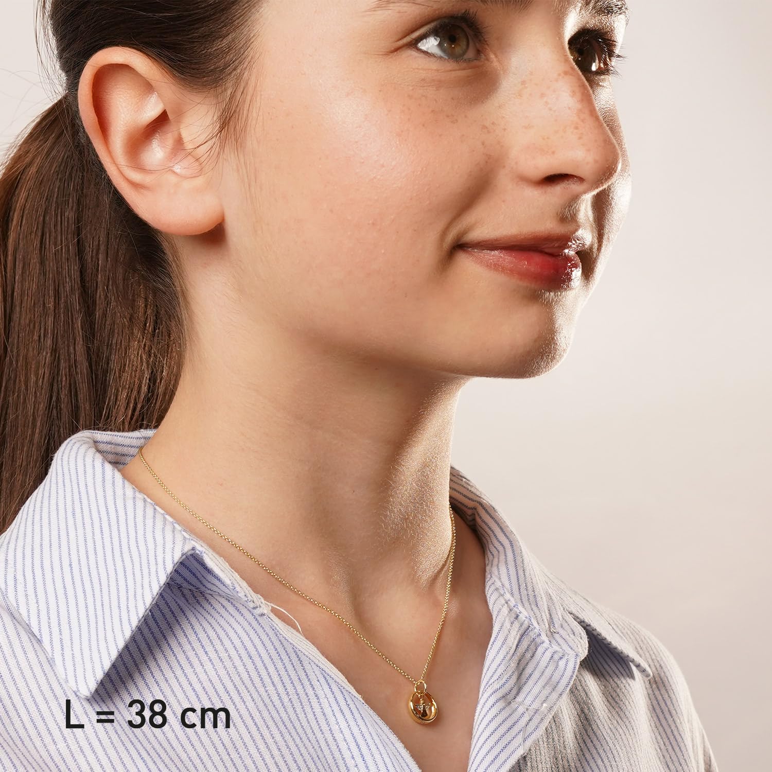 trendor Kinderschmuck Taufring Mit Engel Gold 333 An Vergoldeter Kette