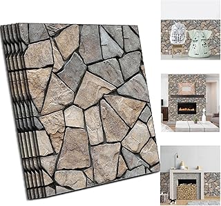 10PCS 3D Wall Panels Peel and Stick,3D Brick Wallpaper Peel and Stick,Faux Stone Self Adhesive Wallpaper PVC, Living Room Bedroom Kitchen Interior Wall Decoration. - Buy now