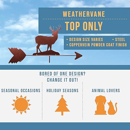 Miniatura 2 de SWEN Products Flecha superior intercambiable Deer Buck Weathervane