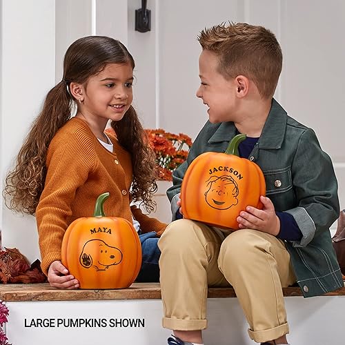 Miniatura 3 de Let's Make Memories Parche de calabaza iluminado de personajes de cacahuetes personalizados, Halloween, Snoopy, L