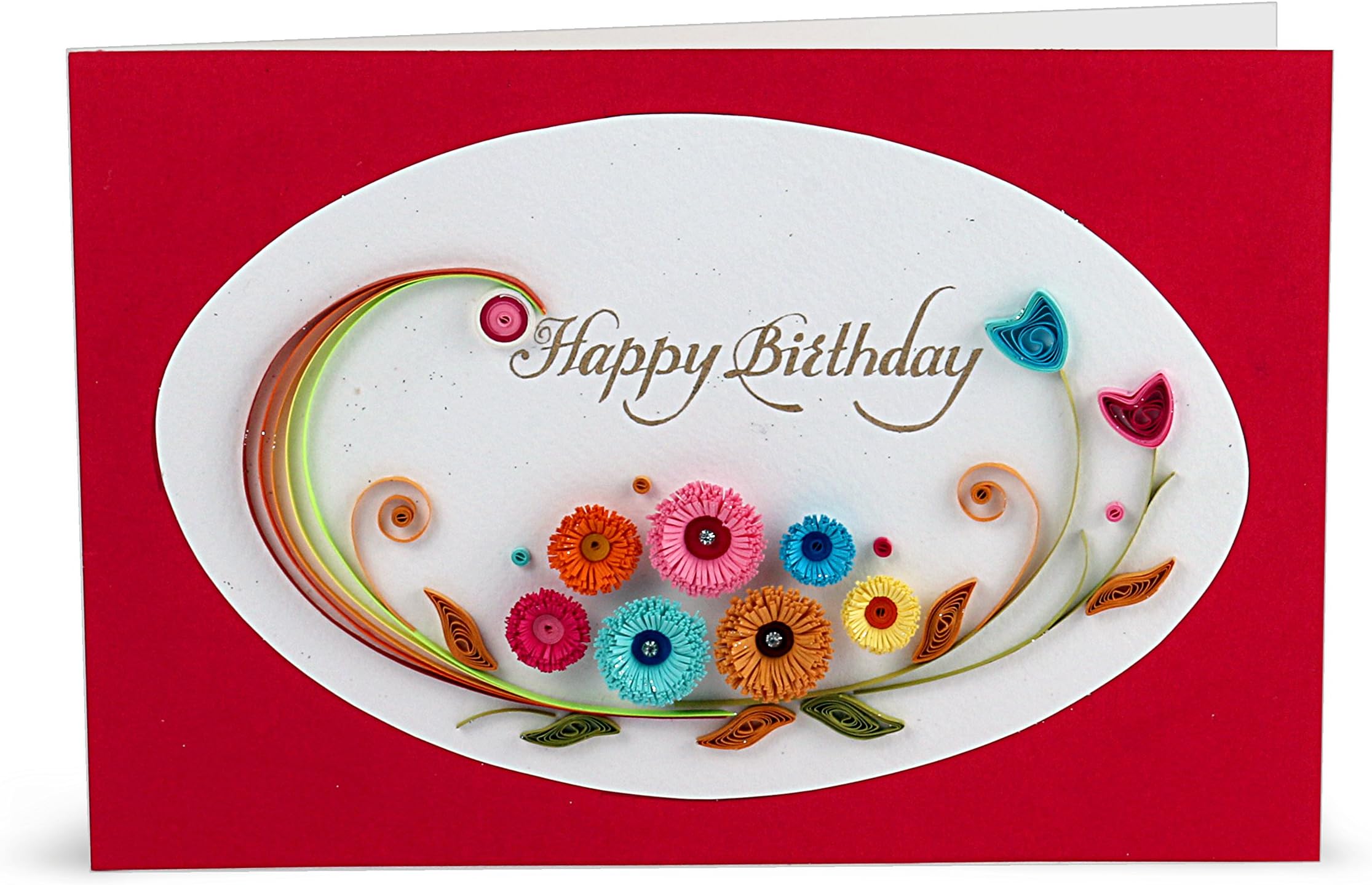 Swapnil Arts Handmade 3D Paper Quilling Happy Birthday Greeting Card-Birthday Gift for Friend/Girlfriend/Boyfriend/Wife/Husband/Parents/Father/Mother