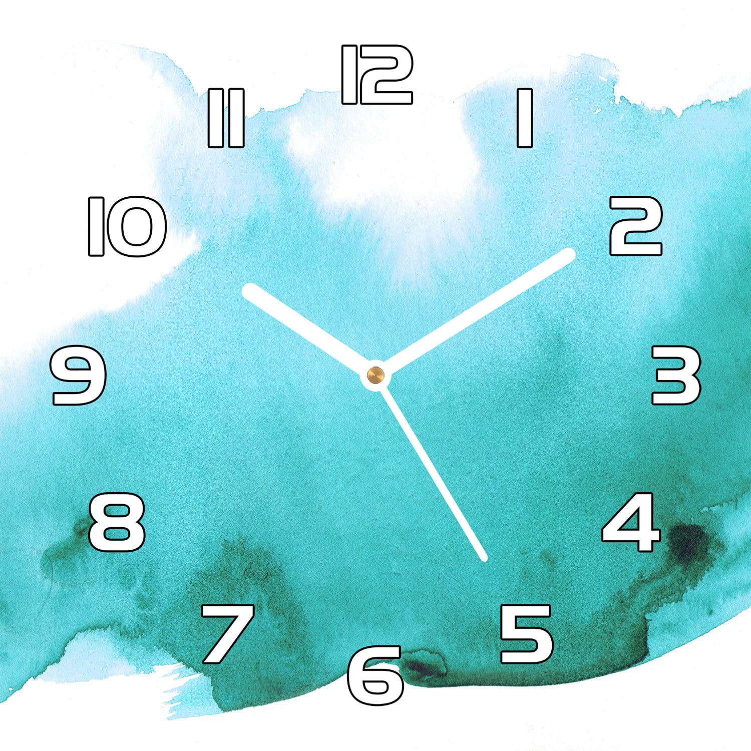 Horloge en verre 30x30 cm Coloray avec aiguilles blanches style vintage pour salon