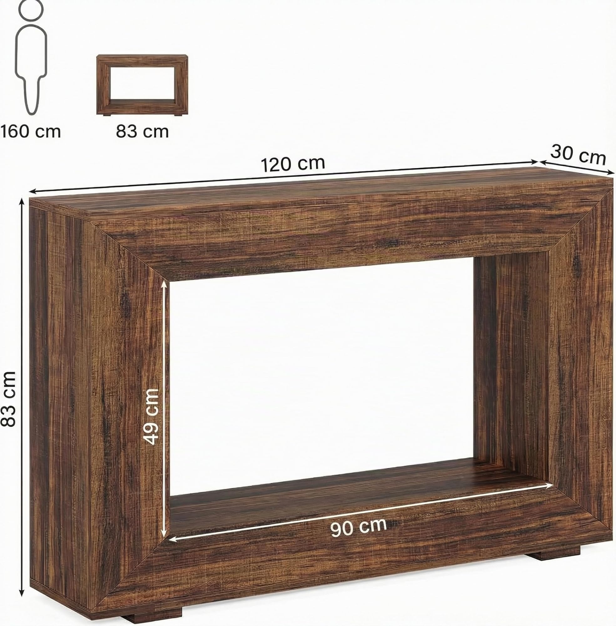 Lailang Tavolo consolle 120 cm con spazio di archiviazione, tavolino da corridoio per piccolo spazio in stile fattoria per ingresso, corridoio, soggiorno