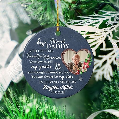 Vista 44 de Adorno de cerámica con cardenal personalizado en memoria amorosa, los seres queridos pueden dejar este mundo pero nunca dejan nuestros corazones