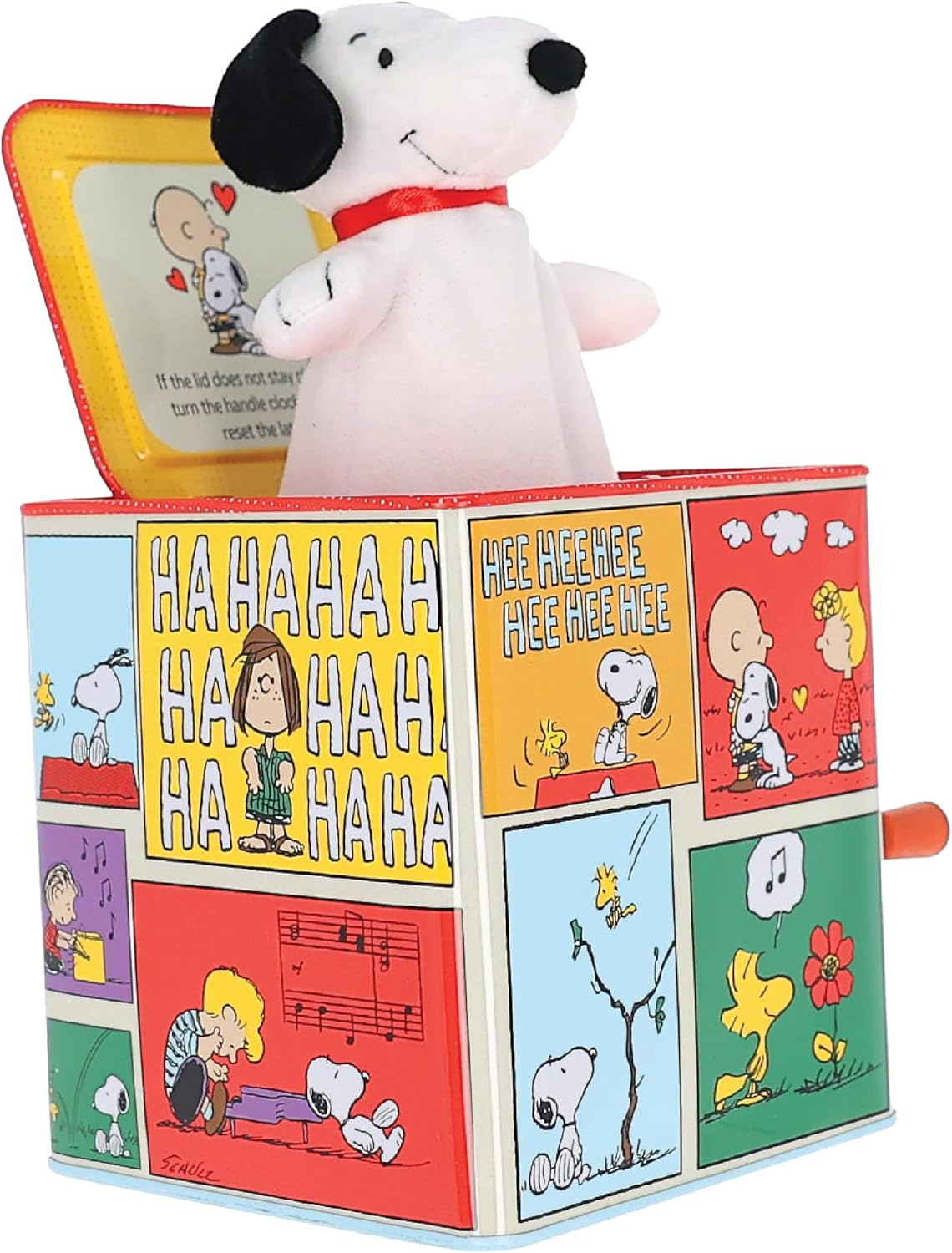Kids Preferred Peanuts Jack in the Box with Snoopy - Musical Toy Plays You are My Sunshine, Colorful Durable Metal Jack-in-the-Box, for Toddlers