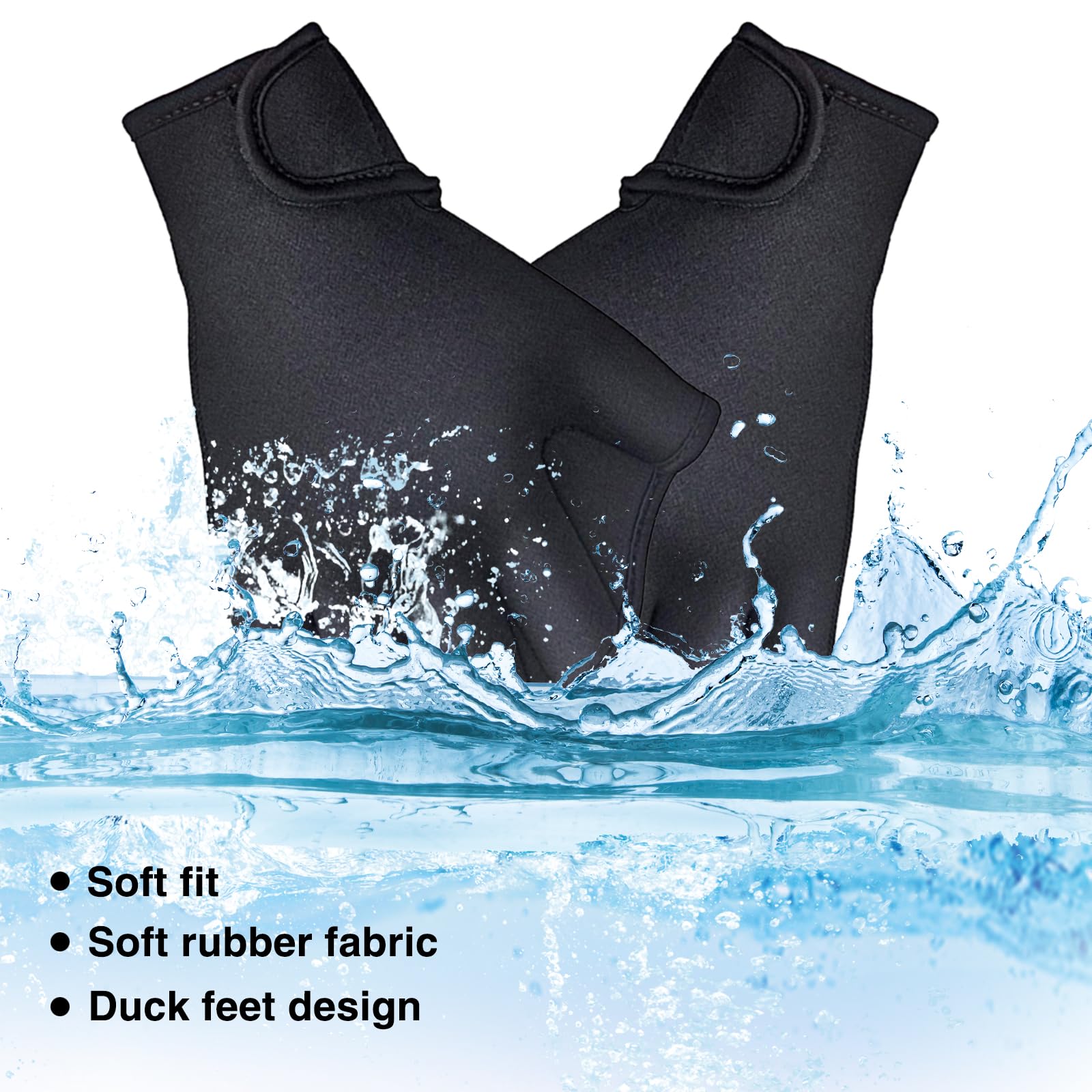 Aquatic Handschuhe 1 Paar,Schwimmhandschuhe Webbed Handschuhe Schwimmflossen Wasserdicht Schwimmhandschuhe mit Einstellbare Trageschlaufe Paddel Trainingsschwimm Handschuhe für Erwachsene (L)
