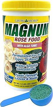 Grow More Magnum Rose Fertilizer 8-10-10 - 1.5lbs of USA-Made Rose Food - One-Step Water-Soluble Fertilizer to Increase Bloom & Growth