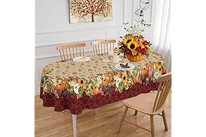 Elegant Fall Tablecloth Oval 60 x 120 Inch for Autumn Festivities