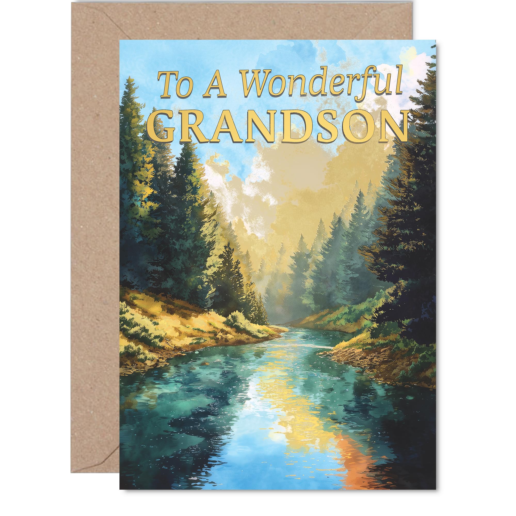 Heartfelt Birthday Card for Grandson, Warm Wishes and Tranquil Vibes