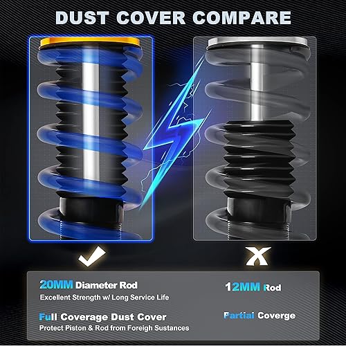 Miniatura 5 de MOSTPLUS Puntales helicoidales compatibles con MK2 MK3 1995-2002 Volkswagen Cabrio 90-95 Corrado 85-99 Golf Jetta (solo cuerpo 1999 Jetta MK3)