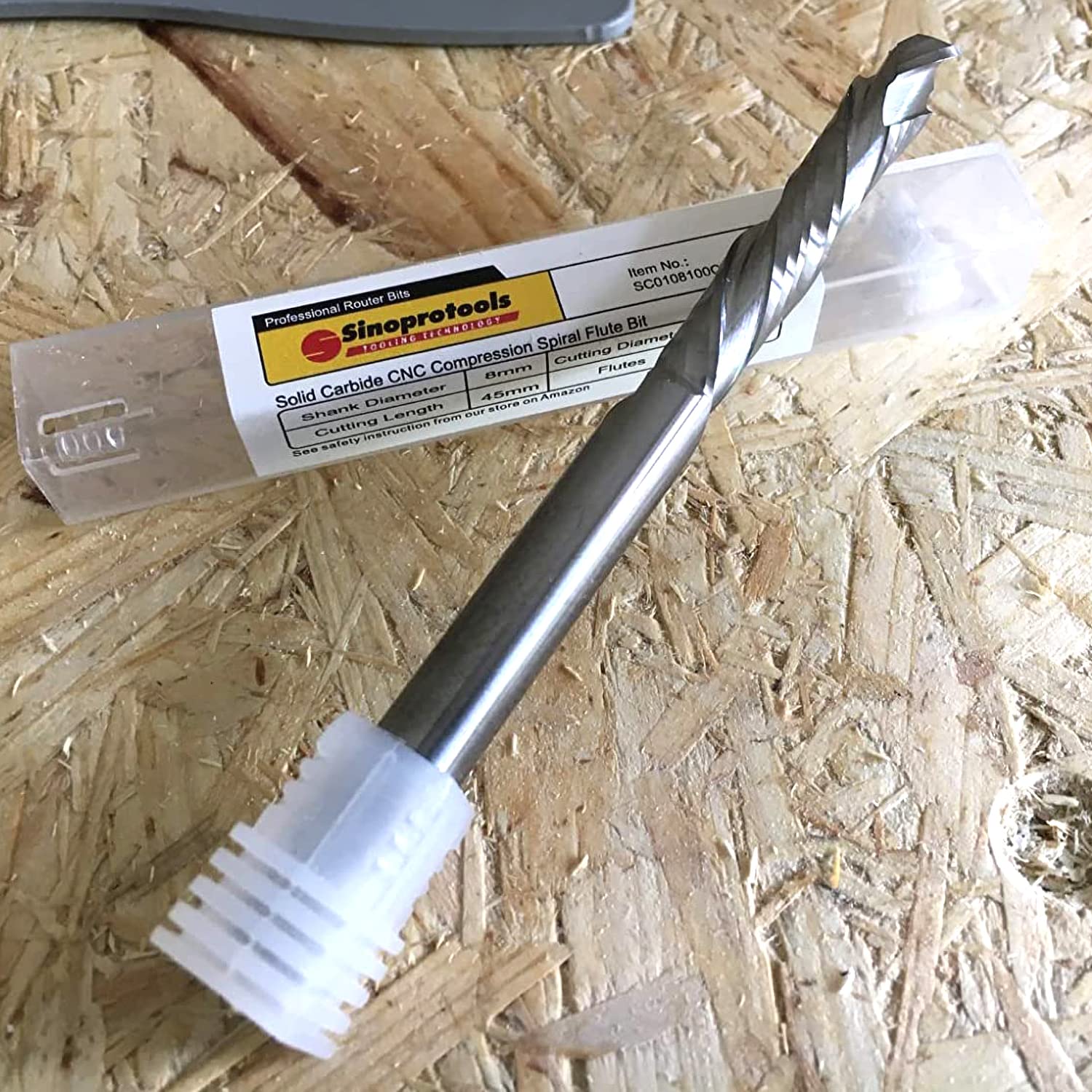 Spiralnutfräser 8mm schaft/VHM CNC Spiralfräser /32 mm Schnittlänge Schaftfräser/CNC Fräser Oberfräse/Kompressionsfräser Zweischneidige für Holz (2+2 Flöten)