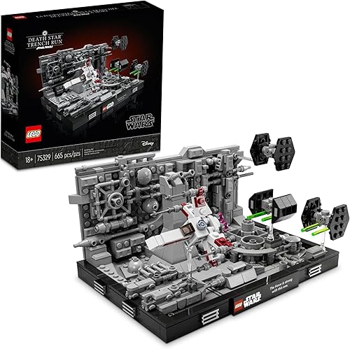 LEGO Star Wars Death Star Trench Run Diorama 75329 - Juego de construcción para adultos 665 piezas