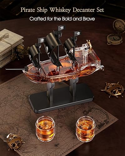 Miniatura 4 de Kollea Regalos de cumpleaños para hombres, papá, juego de decantador de whisky con 2 vasos, dispensador de licor para bar en casa, ideas de regalo