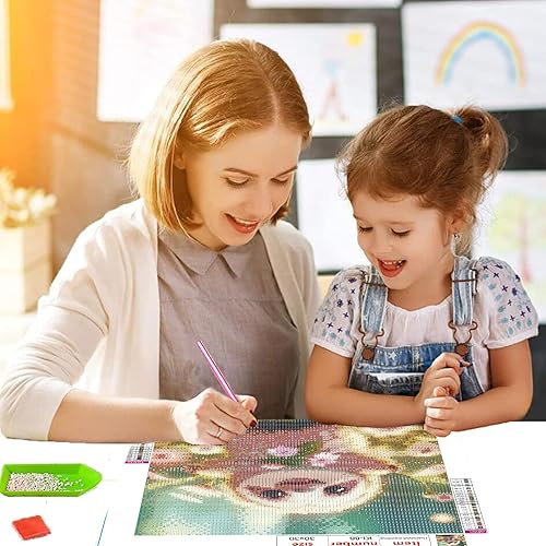 Miniatura 7 de KICHANG Kit de pintura de diamante de perezoso, kits de pintura de diamante 5D para adultos, kits de pintura de diamantes de bricolaje para arte de