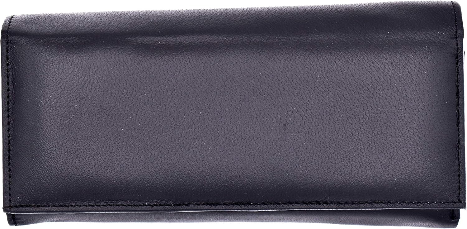 Rose Envelope Wallet | Leather Wallet for Women (Black)