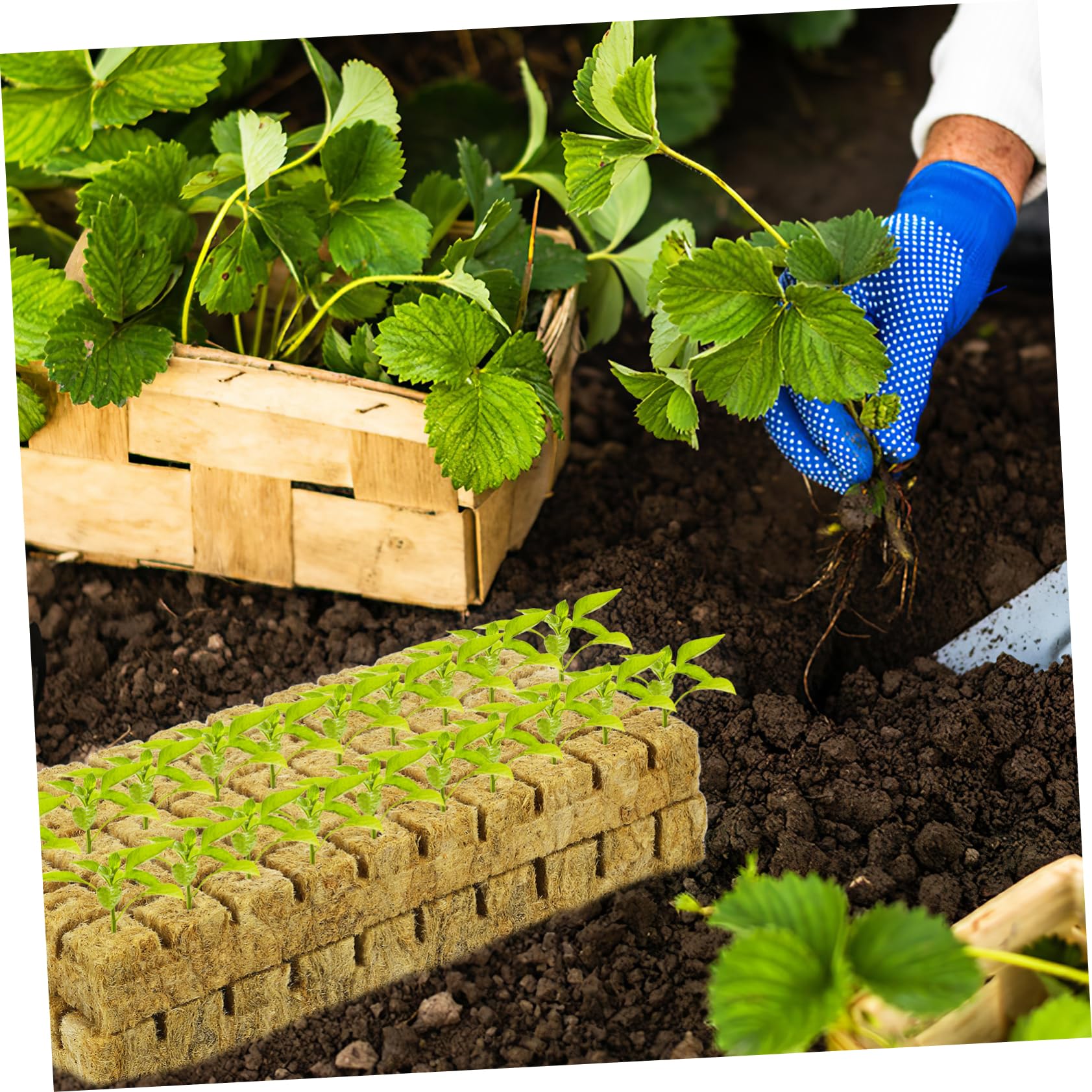 BESPORTBLE 4 Ensembles Substrat De Racine Départ Plantation Croissance Bloc De Terre pour Propagation De Plantes Cubes pour La Propagation des Plantes 100 Pièces * 4