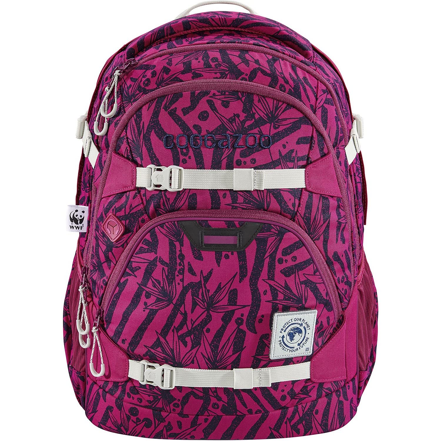 Coocazoo Schulrucksack ScaleRale „WWF Edition - Anemone Trail“, rosa, ergonomischer Tornister, höhenverstellbar mit Brustgurt und Hüftgurt für Mädchen ab der 5. Klasse, 30 Liter 00129811