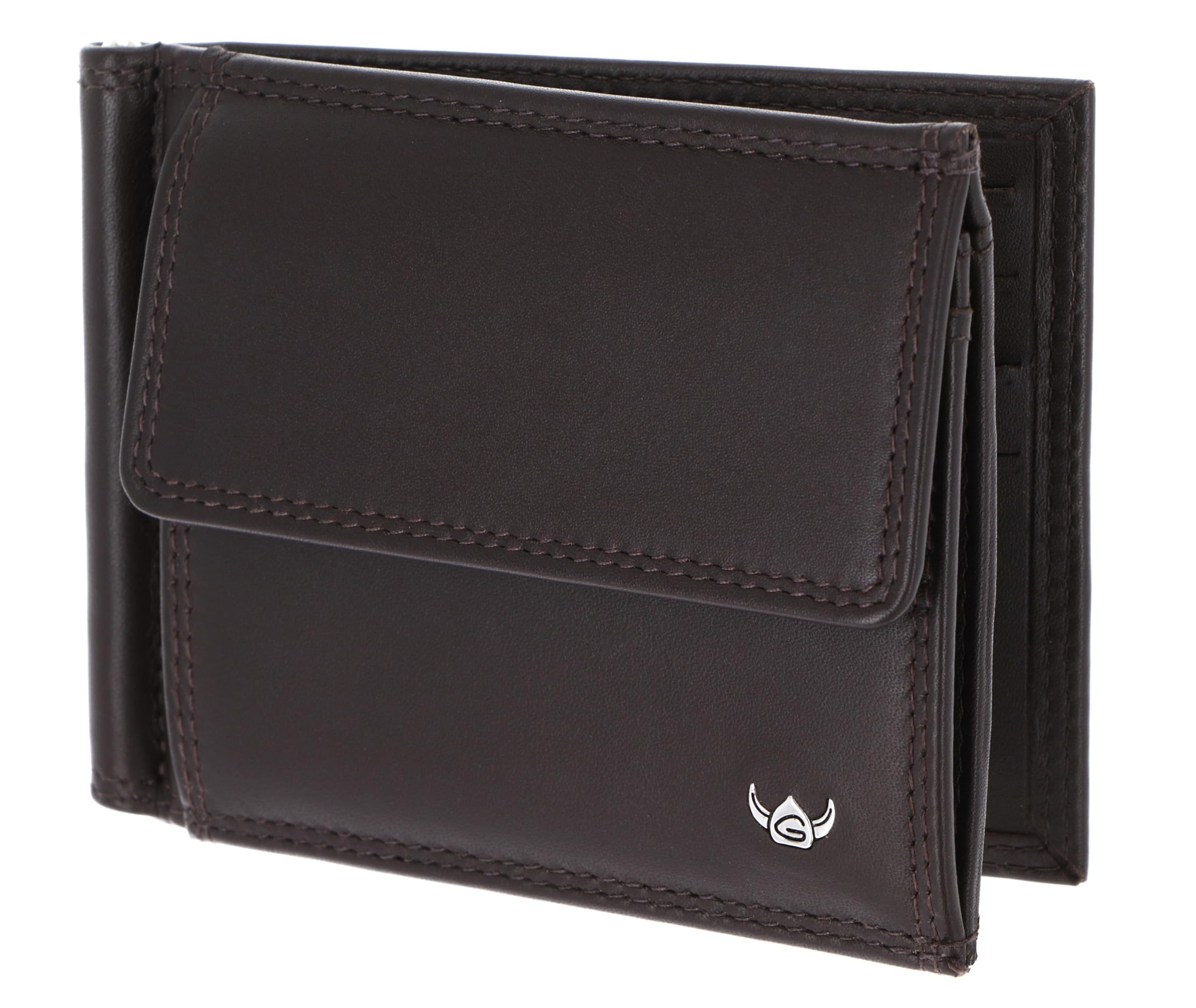 Golden Head Cuir Porte-Monnaie Pince à Billets Polo RFID Protect Clip-Scheintasche 1921 Dunkelbraun Marron foncé