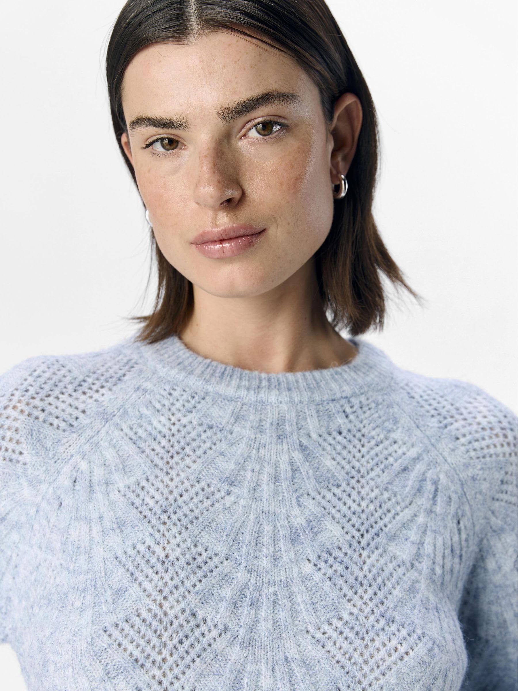 Object Objflora Re L/S Knit Pullover Noos Maglione Lavorato a Maglia Donna