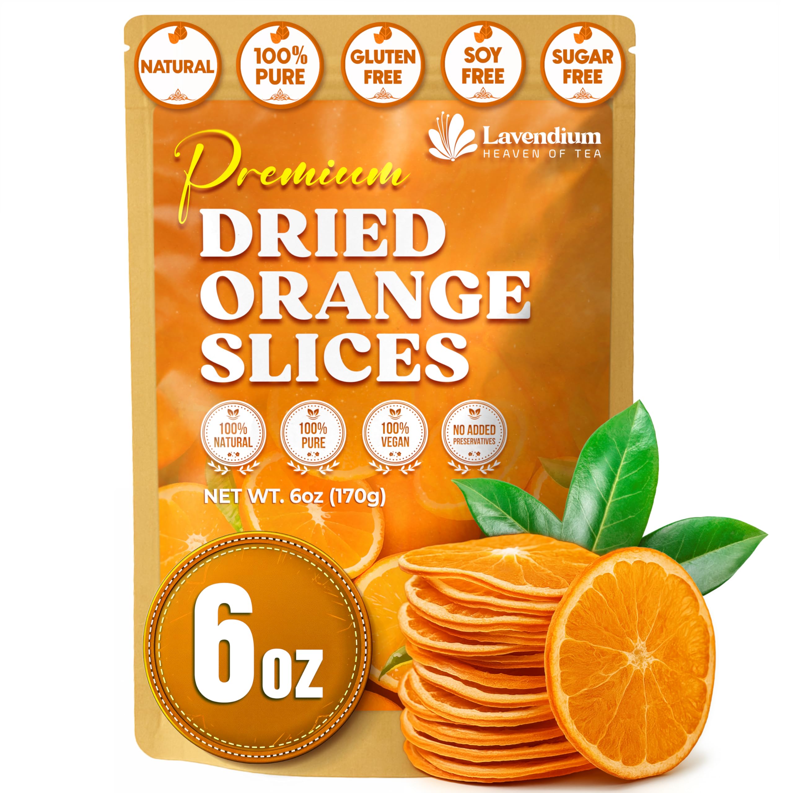 Amazon.com : Lavendium, Premium Dried Orange Slices 6oz – Natural